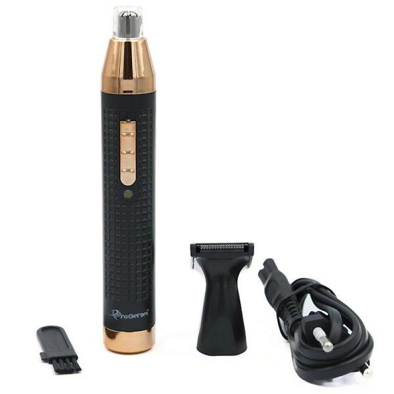 Триммер бритва для стрижки волосся на обличчі, в носі і вухах Gemei GM-3120 Чорний-Золото