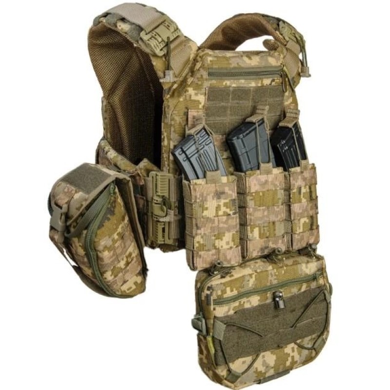 Плитоноска з підсумками без плит No Brand One Size Піксель (2013918643)