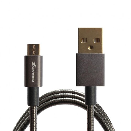 Кабель Grand-X USB-microUSB, Cu, 2, 1A, Black, 1m, дод. захист-метал.оплетка (MM-01) в інтернет супермаркеті PbayMarket!
