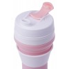 Складана силіконова склянка з кришкою та трубочкою Tonna Waist MARSHMALLOW 1
