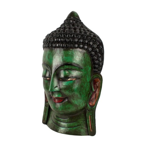 Маска Ручна Робота Непальська Будда 47х27,5х12,5 см Зелений (25276) в інтернет супермаркеті PbayMarket!