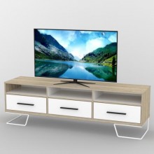 Тумба під телевізор Тиса Мебель ТВ-354 Дуб сонома Білий 55x44x180 см