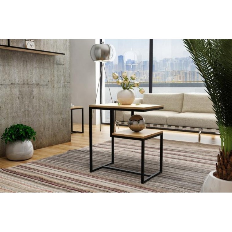 Приставний столик у стилі Loft NS-1501 680x600x400 мм Черный