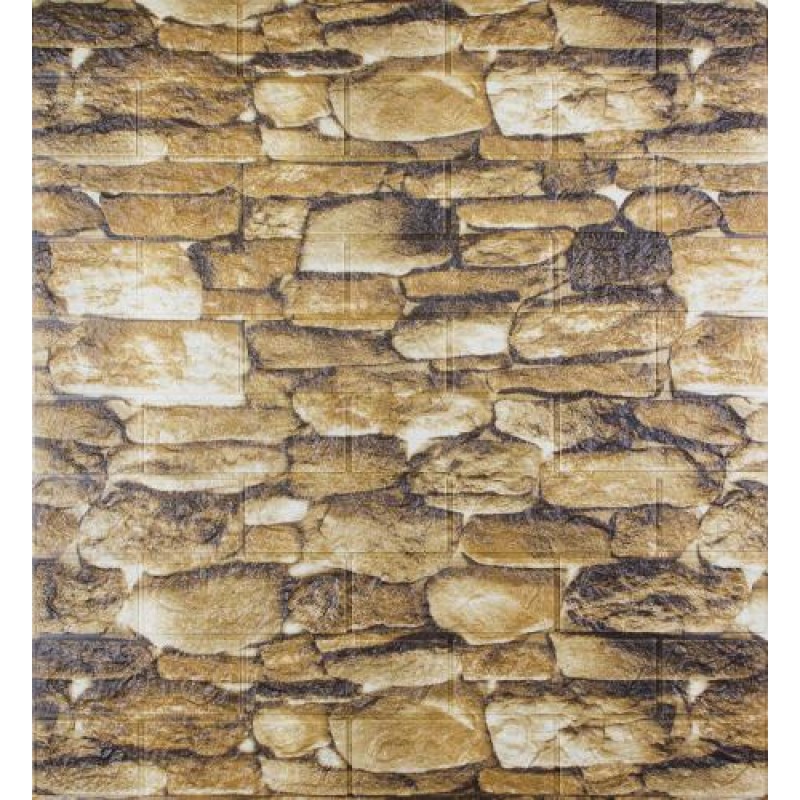 Самоклеюча декоративна 3D панель 3D Loft 700x770x5 мм Коричневий (156)