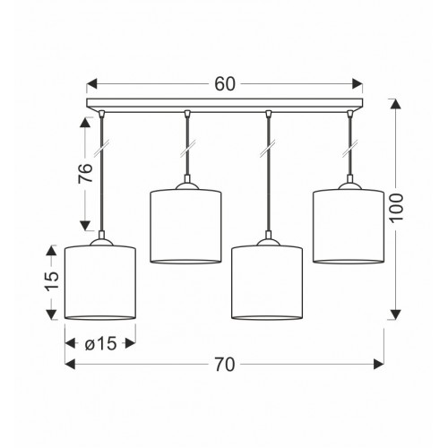 Люстра Candellux Legno 70x100 см Чорний (34-18366) Люстра Candellux Legno 70x100 см Чорний (34-18366)