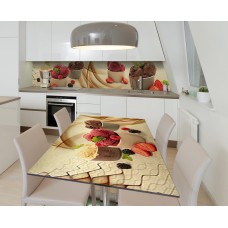 Наклейка 3Д вінілова на стіл Zatarga «Ягідне морозиво» 600х1200 мм (Z184211st)