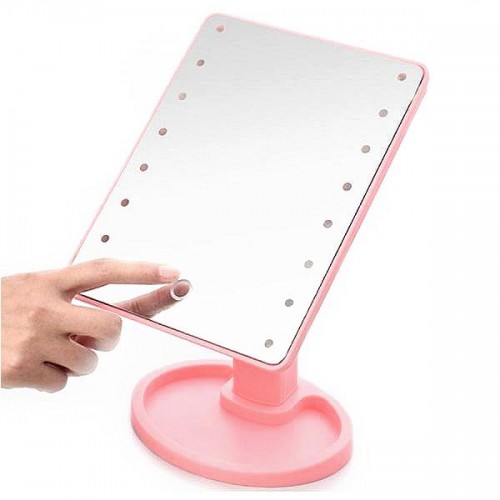 Дзеркало для макіяжу з підсвічуванням Smart Touch 16 LED Mirror Рожевий (258778)