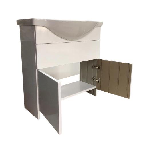 Тумба Mikola-M пластикова 2.0 з верхнім ящиком та умивальником 80 см Тумба Mikola-M пластикова 2.0 з верхнім ящиком та умивальником 80 см