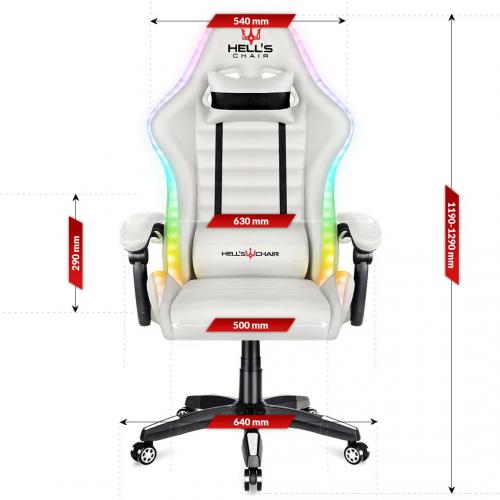Комп'ютерне крісло Hell's HC-1003 LED RGB White