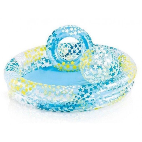 Дитячий надувний басейн Intex із набором «Зірки» 122 х 25 см Блакитний (59460-1) в інтернет супермаркеті PbayMarket!