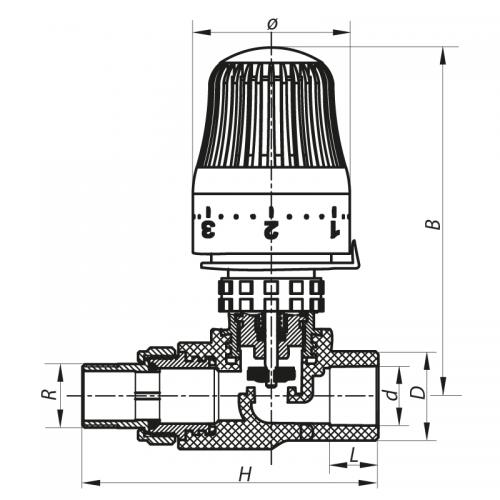 Кран термостатичний з термоголовкою прямої PPR 20x1/2 KOER K0155.PRO (KP0198) в інтернет супермаркеті PbayMarket!