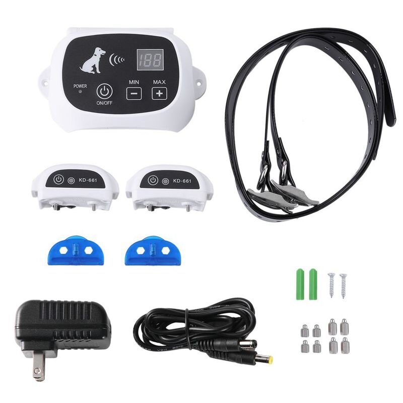 Бездротовий електронний паркан для собак Pet KD-661 з 2-ма нашийниками, білий