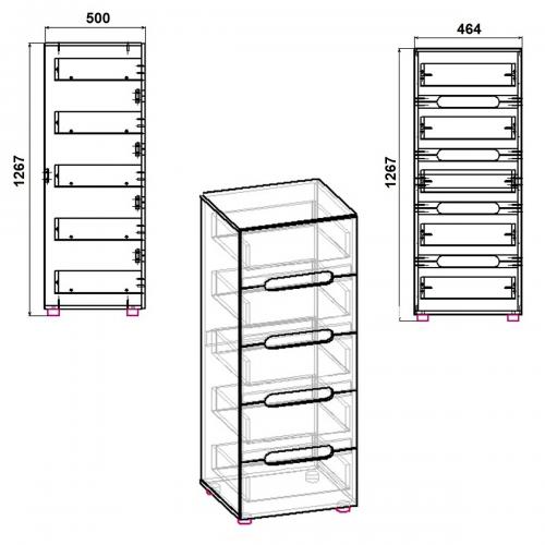 Комод для речей МС-8 Стиль Компанит Вільха (New-134)