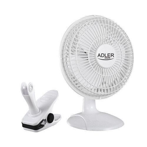 Настільний вентилятор Adler AD 7317 з прищіпкою Білий Настільний вентилятор Adler AD 7317 з прищіпкою Білий