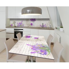 Наклейка 3Д вінілова на стіл Zatarga «Ніжні крокуси» 600х1200 мм для будинків, квартир, столів, кафе