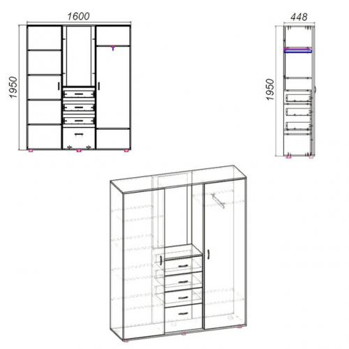 Передпокій Компанит Ангеліна Дуб сонома Передпокій Компанит Ангеліна Дуб сонома