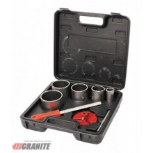 Набір корончастих свердлів GRANITE для плитки 5 шт 33-83 мм вольфрамове напилення + напилок у валізі