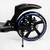 Двоколісний складаний самокат ліхтарик 2 амортизатора дискове гальмо Best Scooter 100 кг Black and blue (114293)