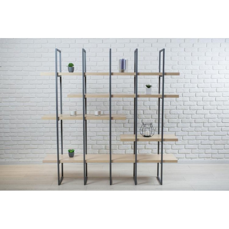 Стелаж для зберігання в стилі Loft Чорний NS-1971 1830x1800x350 мм