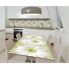 Наклейка 3Д вінілова на стіл Zatarga «Пісня хризантем» 650х1200 мм для будинків, квартир, столів, кав'ярень.