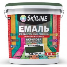 Эмаль для пола и других поверхностей акриловая SkyLine Хаки-олива RAL 6006 10 л