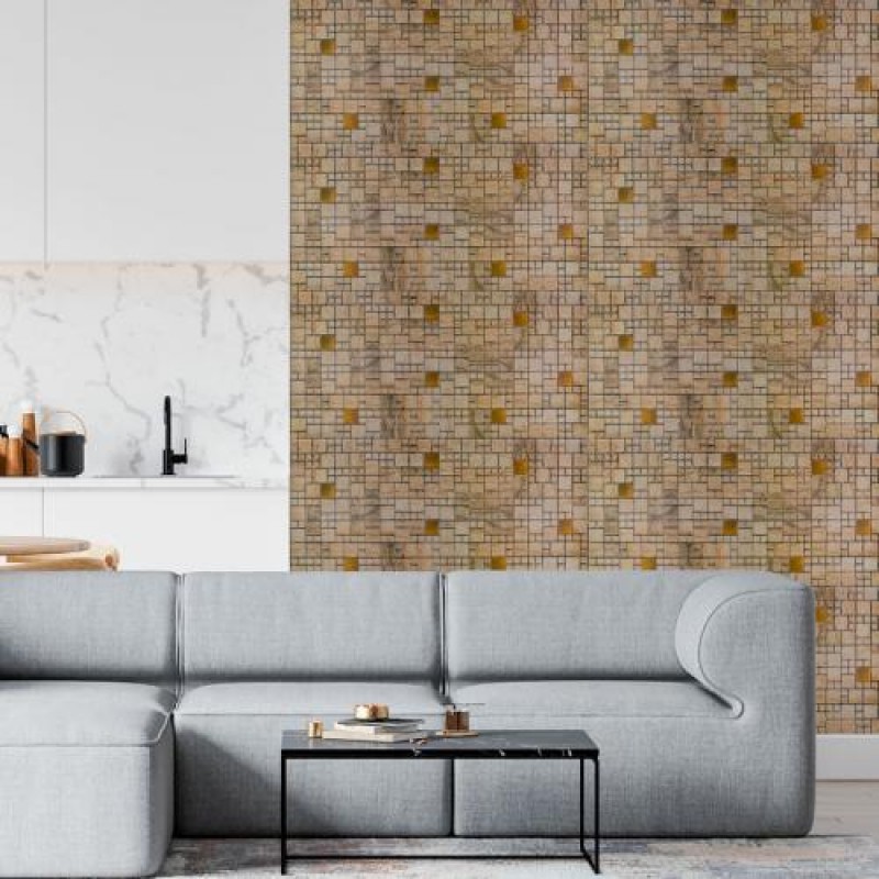 Декоративна ПВХ панель Sticker Wall 960x480x4 мм Бежево-коричневий (D) SW-00002479