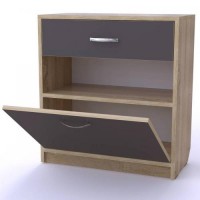 Тумба для взуття Тиса Мебель ТО-102 1 Сонома Графит 64.5x60 см Тумба для взуття Тиса Мебель ТО-102 1 Сонома Графит 64.5x60 см