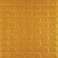 3D панель самоклеюча цегла Золота 700x770x7мм (011-7) Sticker Wall SW-00000052
