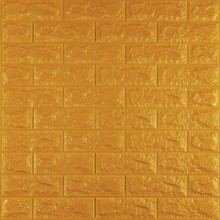 3D панель самоклеюча цегла Золота 700x770x7мм (011-7) Sticker Wall SW-00000052