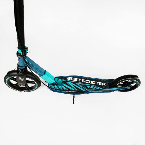 Двоколісний складаний самокат Best Scooter 100 кг Black and turquoise (113199) Двоколісний складаний самокат Best Scooter 100 кг Black and turquoise (113199)