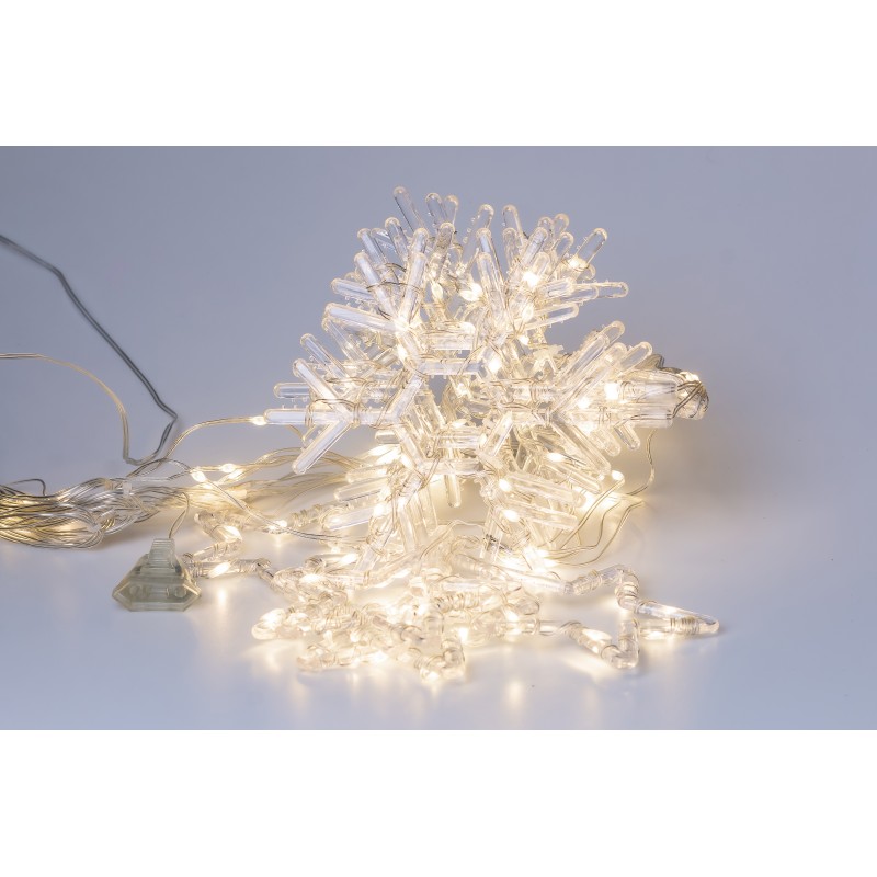 Гірлянда-штора Lugi Зірки та сніжинки розмір 3*1м 12 фігур жовтий (1733063Y)