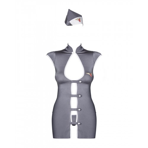 Еротичний костюм стюардеси Obsessive Stewardess 3 pcs costume grey S/M (м'ята упаковка!!!) в інтернет супермаркеті PbayMarket!