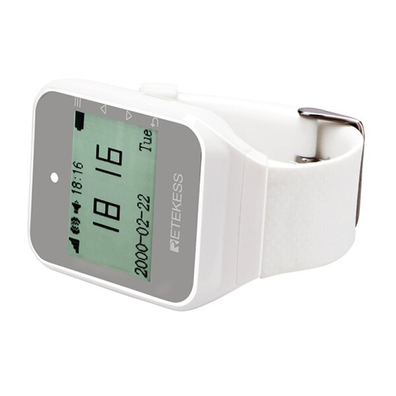 Годинник пейджер для офіціантів з російським меню Retekess TD108, білий