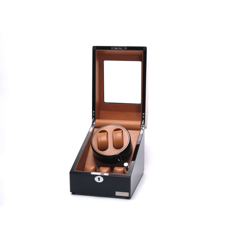 Шкатулка Salvadore для підзаводу 2 годинників 024/BBR/FC5 19x25x21,5 см Коричнево-чорний