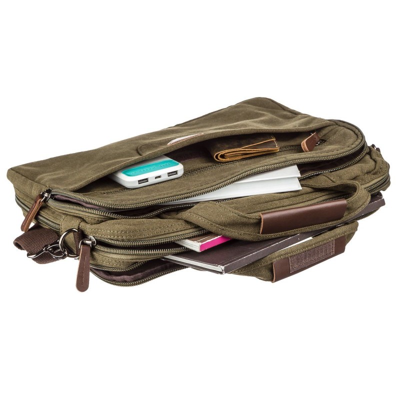 Сумка для ноутбука 15.6 на два відділення Vintage 20180 Зелена