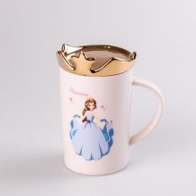 Чашка керамічна Princess з кришкою Happy Life 400 мл білий (HPCYM0845W)