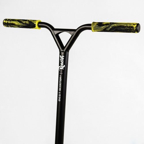Самокат трюковий пеги алюмінієвий диск та дека колеса Best Scooter Reactor HIC-система PU Black and yellow (112771)