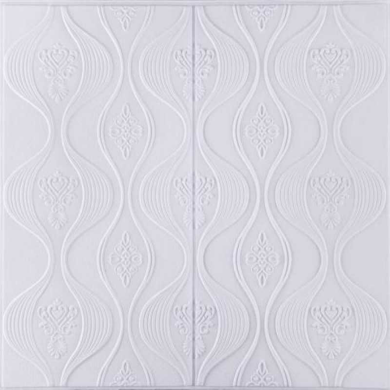 Самоклеюча 3D панель дизайн білий 3D Loft 700x700x5мм (3521-5)