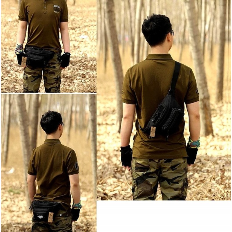 Тактична поясна сумка Edibazzar 17x12 см Чорний (1870554086)