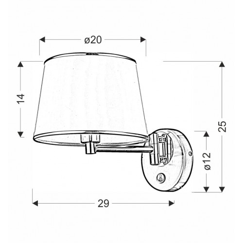 Бра Candellux Ibis 20x25 см Золотистий (21-01279)