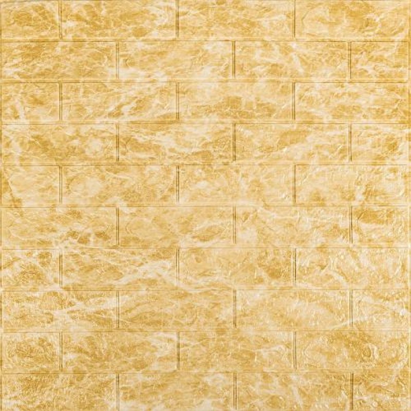 Декоративна 3D панель самоклейка під цеглу Бежевий мармур 700x770x3мм (062-3) Sticker Wall SW-00000694