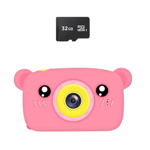 Дитячий цифровий фотоапарат Smart Kids KM-89 Ведмедик Teddy Full HD, 12 МП Рожевий + Карта пам'яті 32 ГБ Дитячий цифровий фотоапарат Smart Kids KM-89 Ведмедик Teddy Full HD, 12 МП Рожевий + Карта пам'яті 32 ГБ