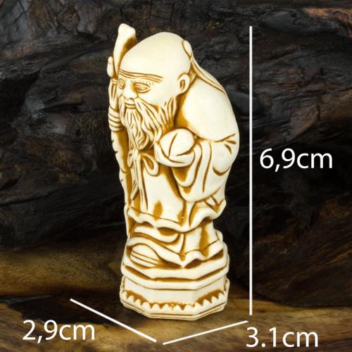 Статуетка Netsuke Нецке Шоусін на підставці Гіпс 7x3x2.8 см Бежевий (00654) в інтернет супермаркеті PbayMarket!