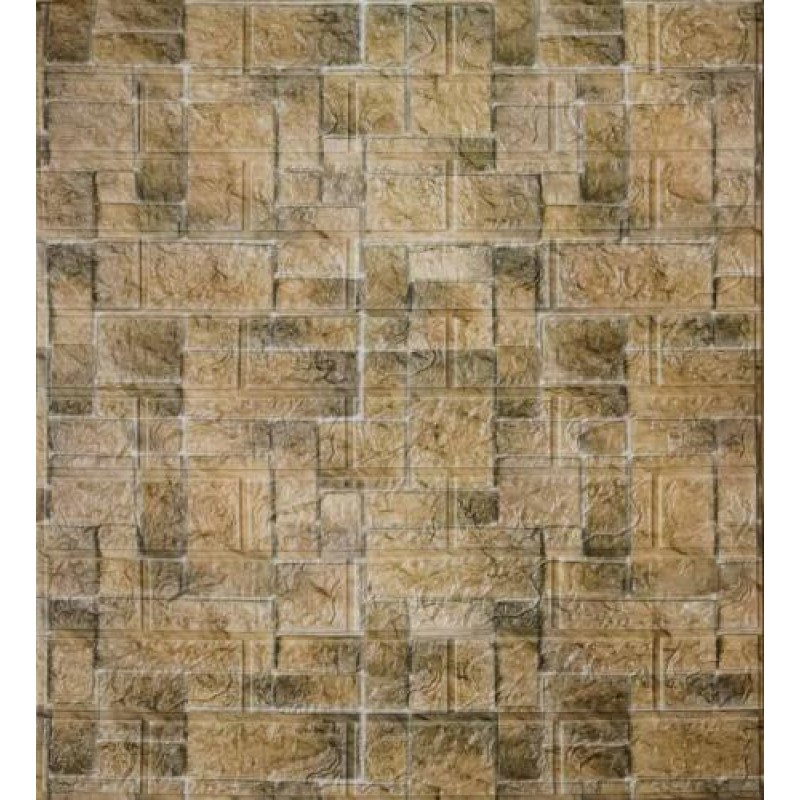 Самоклеюча декоративна 3D панель Loft Expert Цегла пустеля 700x770x5 мм Коричневий (624)