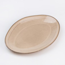 Блюдо сервірувальне керамічне TS Kitchen 33*23 см у ретро стилі бежевий (HP23380)