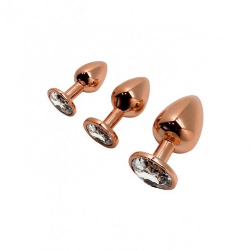 Металева анальна пробка Wooomy Tralalo Rose Gold Metal Plug Size M, діаметр 3,4 см, довжина 8 см в інтернет супермаркеті PbayMarket!