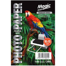 Фотопапір Magic Premium сатин RC 260 г/м2 10х15 см Білий 100 шт