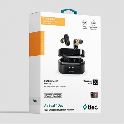Bluetooth-гарнітура Ttec AirBeat Duo True Wireless Headsets Black (2KM127S) в інтернет супермаркеті PbayMarket!