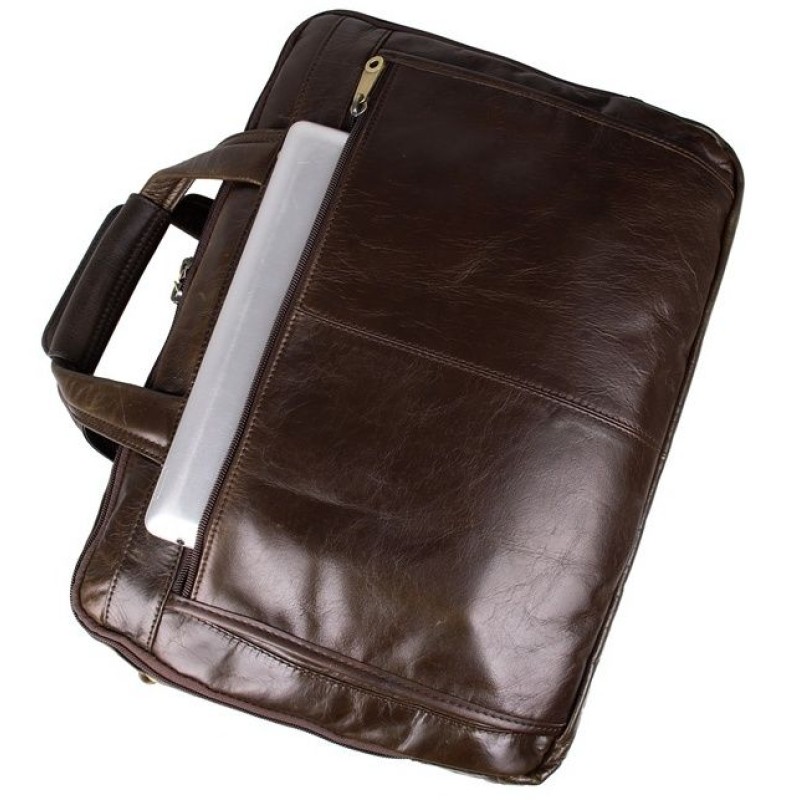 Сумка чоловіча Vintage 14247 для ноутбука з діагоналлю 15.6 дюйма Коричнева, Коричневий