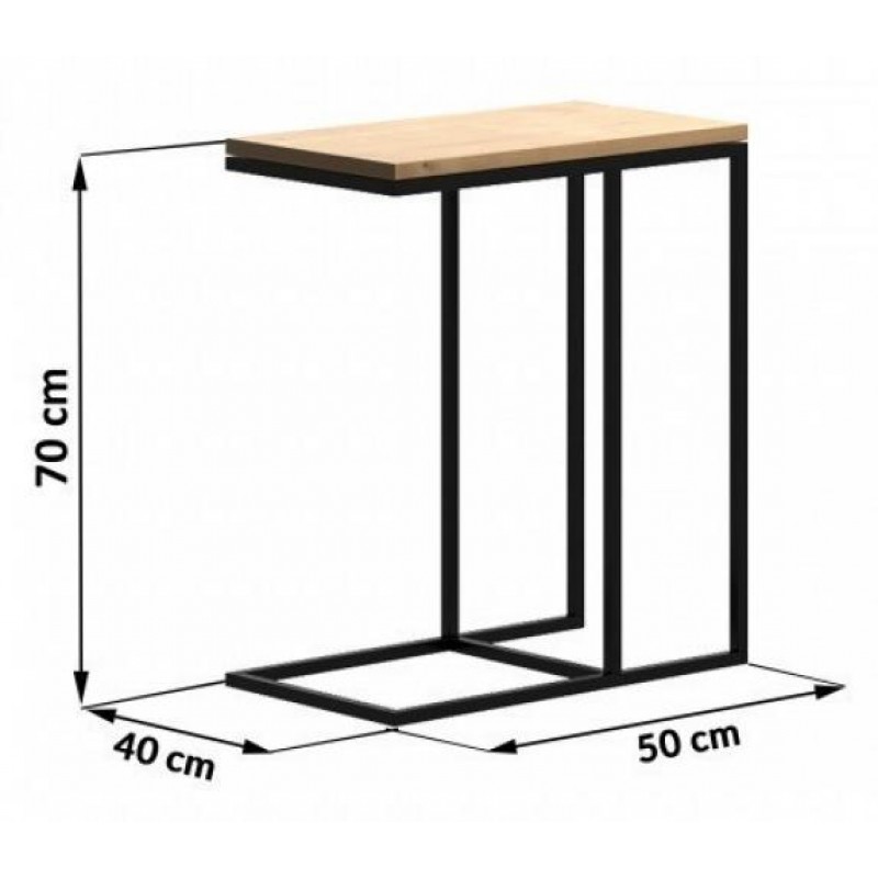 Приставний столик у стилі Loft NS-1504 730x500x400 мм Черный
